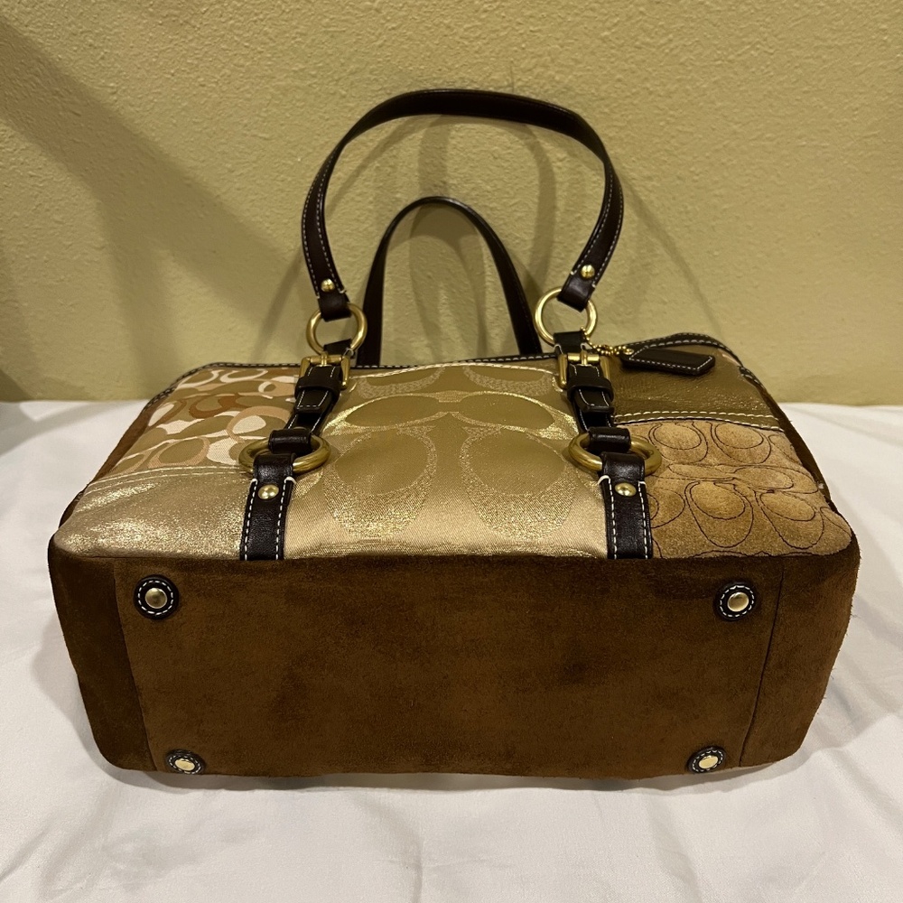 COACH Signature Multicolor Patchwork Tote/Shoulder Shopper Bag - Picture 4 of 16